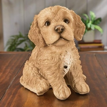 Miniature Porcelain Hand Painted Apricot/Brown Poodle Standing Dog Lion Cut